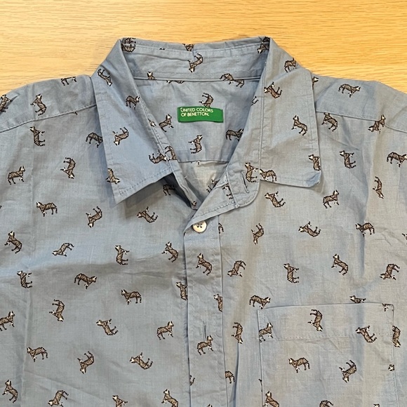 Blue Zebra Button Down Short Sleeve Shirt - Picture 3 of 5